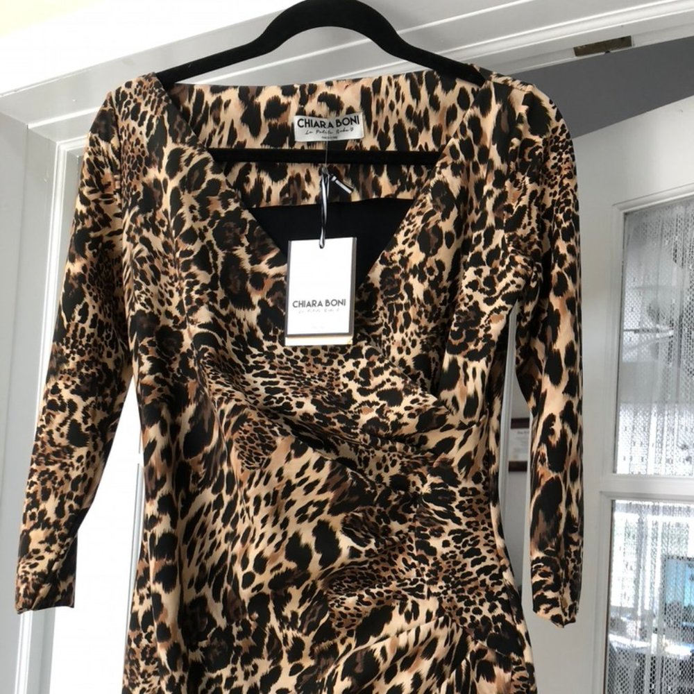 Chiara Boni Le Petite Robe Animal Print dress Size
